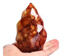 AMOYSTONE Red Agate Flame Shaped Stone Towers Obelisks Natural Healing Crystal Quartz Reiki Energy Decoration Home Office 1-1 LBS