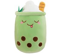 AMOZO Bubble Tea Plush Pillows, Cute Boba Plushies Soft Toys Giant Boba Stuffed Animal pillow for Boba Lovers (Green, 50cm)