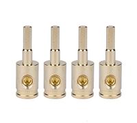 Amp Input Reducer 4pcs 4 Gauge to 8 Gauge Wire Reducer Power/Ground Input Reducer Adapter Brass with Gold Plated