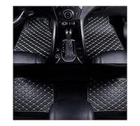 AMPACO 4pcs Custom Leather Car Floor Mats For Peugeot 3008 2016-2023, All Weather Front Rear Row Auto Carpet Liner Set Waterproof Protection Accessories,f/blackbeige
