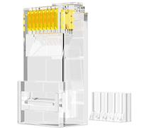 AMPCOM CAT6 RJ45 Connector with Load Bar, RJ45 Modular Plug 8P8C UTP 50μ Gold-Plated - 100 Pack