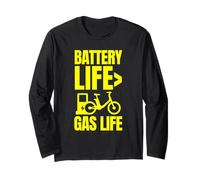 Amped for The Ride. Electric Bike Pun for Riders Long Sleeve T-Shirt