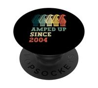 Amped Up Since 2004 Retro Guitar Birthday Music Birth Year PopSockets Adhesive PopGrip