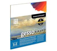 Ampersand Art Supply Museum Series Gessobord | 8x8 | 1/8" Flat Profile | Gesso Wood Painting Panel for Oil and Acrylic Paint & Mixed Media | Canvas Panel Alternative in Professional Art Supplies