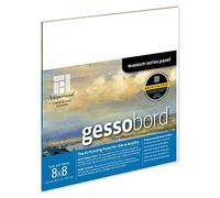 Ampersand Art Supply Museum Series Gessobord, Wood,Acrylic, 1/8" Flat Profile, 8 Inches x 8 Inches