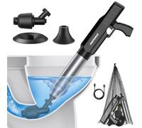 Ampforce 8V Cordless Air Pressure Toilet Plunger, Black Color