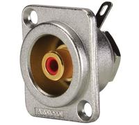 AMPHENOL ACJD-RED RCA Connector Flange Socket Number of Poles (Number): 2 Mono Silver-Red 1 Piece