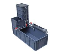 Amphibian Breeding Box for Tree Frogs and Small Reptiles Basin Shallow Water Container Turtle Egg Laying Incubation gray. 80 * 40 * 34CM