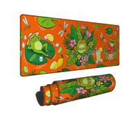 Amphibian Large Mouse Pad, Summer Tropical Lily Pad Watermelon Summer Orange Rubber Smooth Keyboard and Mouse Mat Desk Decor for Office Home Dorm Laptop 16x36 Inch