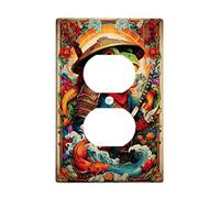 Amphibian Samurai Light Switch Cover Plates/Outlet Covers, Vibrant Green Warrior for Home Decor, Thermoplastic Wall Plates, Standard Size Single Duplex Outlet