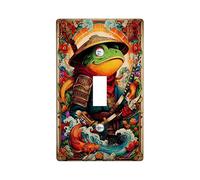 Amphibian Samurai Light Switch Cover Plates/Outlet Covers, Vibrant Green Warrior for Home Decor, Thermoplastic Wall Plates, Standard Size Single Toggle