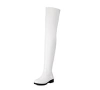 Amphibians Winter Knee Women European and Foreign Solid Color Autumn and Winter Boots 36, white, 6 UK