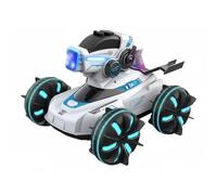 Amphibious Remote Control Car with Water Light for Boys Girls (Black)