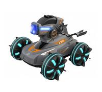 Amphibious Remote Control Car with Water Light for Boys Girls (White)