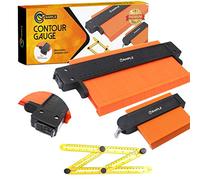 AMPLE Contour Gauge Profile Tool with Lock, 5 and 10 inch Widen Outline Shape Duplicator, 3 Pack Plastic Angle Measuring Woodworking Ruler, Finder, Precisely Copy Irregular Duplication Gauge Corners
