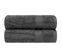 Ample Decor 100% Cotton Hand Towel Set of 2 - 46x72 cm, 600 GSM, Super Absorbent & Quick Dry, Ideal for Bathroom, Spa, Gym & Hotel - Grey