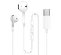 AMPLE Earphones For iPad (2025) / iPad Air 13 (2025) / Air 11 (2025) Type C Earbuds Wired Digital HiFi Stereo in-Ear Bass Earbud USB C Headphones (WHITE)