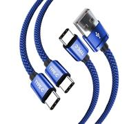 AMPLE Fast Charger Cable For DOOGEE T36 2025/T35/U9 2025/TAB E3 PRO/TAB E3 MAX [2 Pack, 3FT] [USB C to USB C Cable + USB-A to Type C] 3.1A Nylon Braided Phone Charger Cable (BLUE)