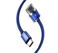 AMPLE For Blackview COLOR 6/BV6200 PLUS/BL7000/BV5300 PRO/BV4800 SE/WAVE 8/Shark 8/BL5000/ BL9000 /Color 8/A95/BV8800 Charger Cable, 1M Nylon double Braided USB C Fast Charging Cable (BLUE)