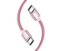 AMPLE For HONOR Magic 6 Lite/Magic 7 Pro/Magic7 Lite/Magic6 Pro/Magic V5 V3 Charger Cable Nylon Braided 1M Charger Lead USB C to USB C Charging Cable for HONOR Magic7 Pro (ROSE GOLD)