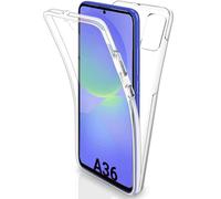 AMPLE Galaxy A36 Case, Ultra Thin 360 Case [Full Protection] [no dots] [silicon] [Slim TPU] [ Front and Back] [Transparent] Cover For Samsung A36 5G (CLEAR)