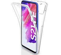 AMPLE Galaxy S21 FE Case, Ultra Thin 360 Case [Full Protection] [no dots] [double silicon] [Slim TPU] [S21 FE Front and Back] [Transparent] For Samsung S21 FE (CLEAR)