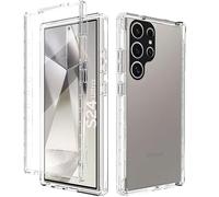 AMPLE Galaxy S24 Ultra Case, Ultra Thin 360 Case [Full Protection] [no dots] [silicon] [Slim TPU] [Front and Back] [Transparent] For Samsung S24 Ultra 5G Cover (CLEAR)