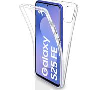 AMPLE Galaxy S25 FE Case, Ultra Thin 360 Case [Full Protection] [no dots] [double silicon] [Slim TPU] [Front and Back] [Transparent] Cover For Samsung S25 FE (CLEAR)