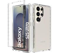 AMPLE Galaxy S25 Ultra Case, Ultra Thin 360 Case [Full Protection] [no dots] [double silicon] [Slim TPU] [Front and Back] [Transparent] Cover For Samsung S25 Ultra 5G (CLEAR)