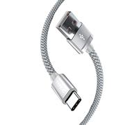 AMPLE Moto G85 G55 G15 G05 G45 G35 G22 Nylon double Braided USB C Charger Lead Fast Charging Cable 1M High Durability for Motorola Moto G82 G22 E15 E32 E40 E30 E20 / G31 G41 G51 G71 5G G60s (SILVER)