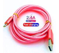 AMPLE USB C Cable, [1-Pack/1M] Type C Cable - Nylon double Braided USB C Sync High Speed Charging for Blackview A90 A80 Pro BV5900 BV5500 Pro BV9100 BV9500 Plus BV9700 BV9800 BV9900E BV6300Pro (RED)