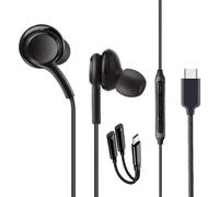 AMPLE USB C Headphone with Charging Port for Google Pixel 9A/Pixel 9/Pixel 9 Pro/Pixel 9 Pro XL/Pixel 9 Pro Fold, 2 in 1 USB Type C In Ear Magnetic USB C Earphone Wired Type C Earbud with Mic (BLACK)