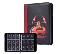 Ampleer 9 Pocket Trading Card Binder, PU Leather Storage Zip Album with 900 Slots Clear Page Sleeves for TCG MTG Baseball Sport Cards Display Collection (Auburn)