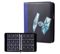 Ampleer 9 Pocket Trading Card Binder, PU Leather Storage Zip Album with 900 Slots Clear Page Sleeves for TCG MTG Baseball Sport Cards Display Collection (Blue)