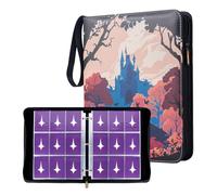 Ampleer Trading Card Binder, 9 Pocket Sleeves Compatible with 900 Lorcana Cards, fits for MTG TCG Storage Display Collection (CR)