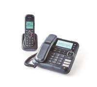 Amplicomms BigTel 1580 Corded Big Button Phone for Elderly with Answering Machine and Additional Handset - Loud Phones for Hard of Hearing - Hearing Aid Compatible Phones - Cordless Number Telephone