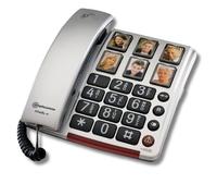 Amplicomms Bigtel 40 - Big Button Phone for Elderly - Loud Sound Phones for Hard Hearing Aid Compatible Phones - Corded Big Number Telephone