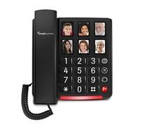 Amplicomms BigTel 40 Plus, Corded Large Button Phone, Six Photo Direct Dial Buttons, Audio Boost +40dB, Extra Loud Ringtones, Hearing Aid Compatible