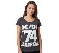 Amplified Clothing Grey Ac/Dc Jailbreak '74 Short Sleeved T-Shirt Womens