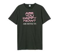 Amplified are You Happy Now Architects T-Shirt Crew Neck Graphic Charcoal XL