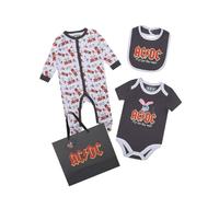 Amplified Baby Fly On The Wall AC/DC Babygrow Set (Newborn) (White/Black/Red)