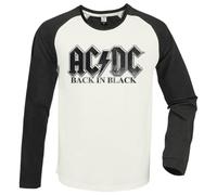 Amplified Back in Black AC/DC T-Shirt - L (White/Charcoal)