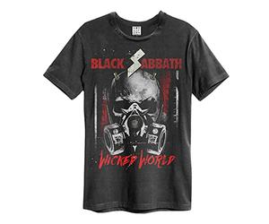 Amplified Black Sabbath T Shirt Wicked World Official Mens Vintage Charcoal XL