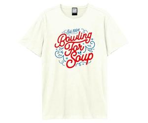 Amplified Bowling for Soup Swirly Logo Graphic Tee, Vintage White, Size M