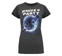 Amplified Clothing Grey Knife Party Artwork Short Sleeved T-Shirt Womens
