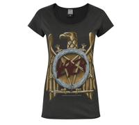 Amplified Clothing Grey Slayer Eagle Logo Short Sleeved T-Shirt Womens