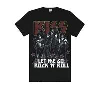 Amplified Clothing Mens Black Kiss Short Sleeved T-Shirt - Large