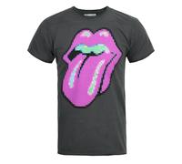 Amplified Clothing Rolling Stones Pixelated Tongue Logo Mens Medium Short Sleeve