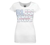 Amplified Clothing White Run Dmc Diamante Logo Short Sleeved T-Shirt Womens