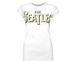 Amplified Clothing White The Beatles Logo Short Sleeved T-Shirt Womens